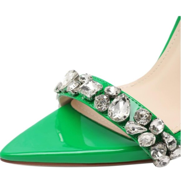 vivianly Rhinestone Lace Up Clear Heel Stilettos Size 9.5 NWT - Picture 4 of 9